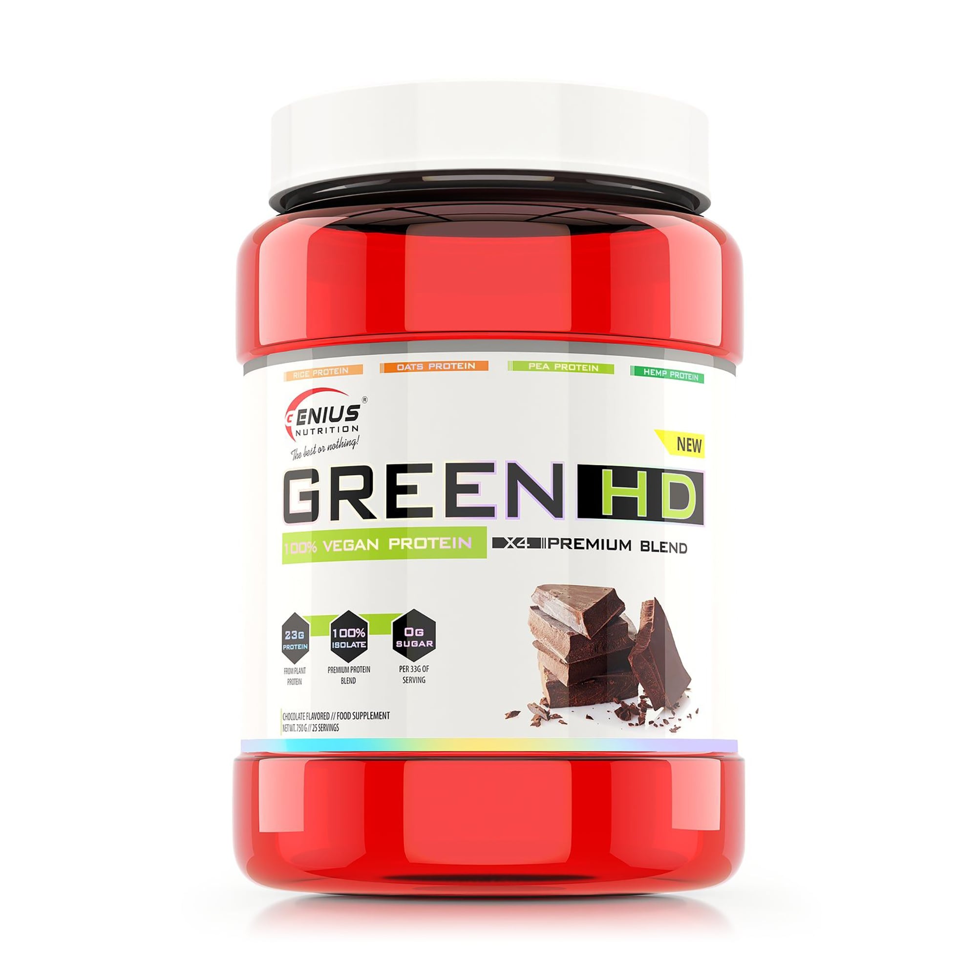 Протеїн Genius Nutrition Green-HD Шоколад, в порошку, 750 г