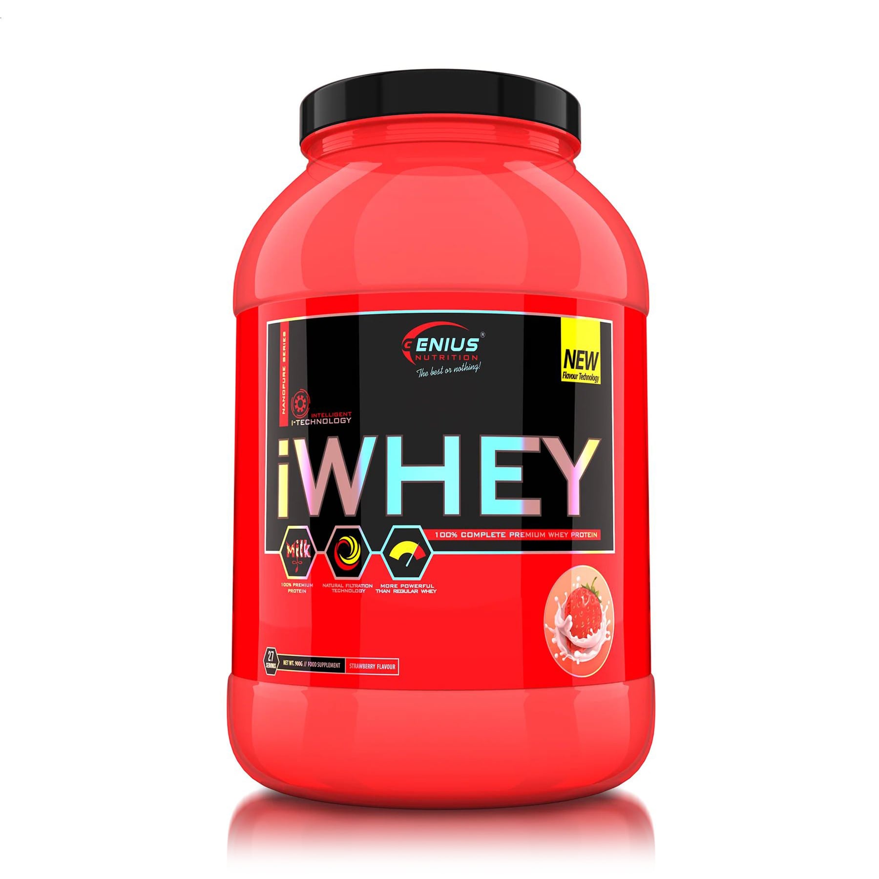 Протеїн Genius Nutrition iWhey Полуниця, в порошку, 900 г